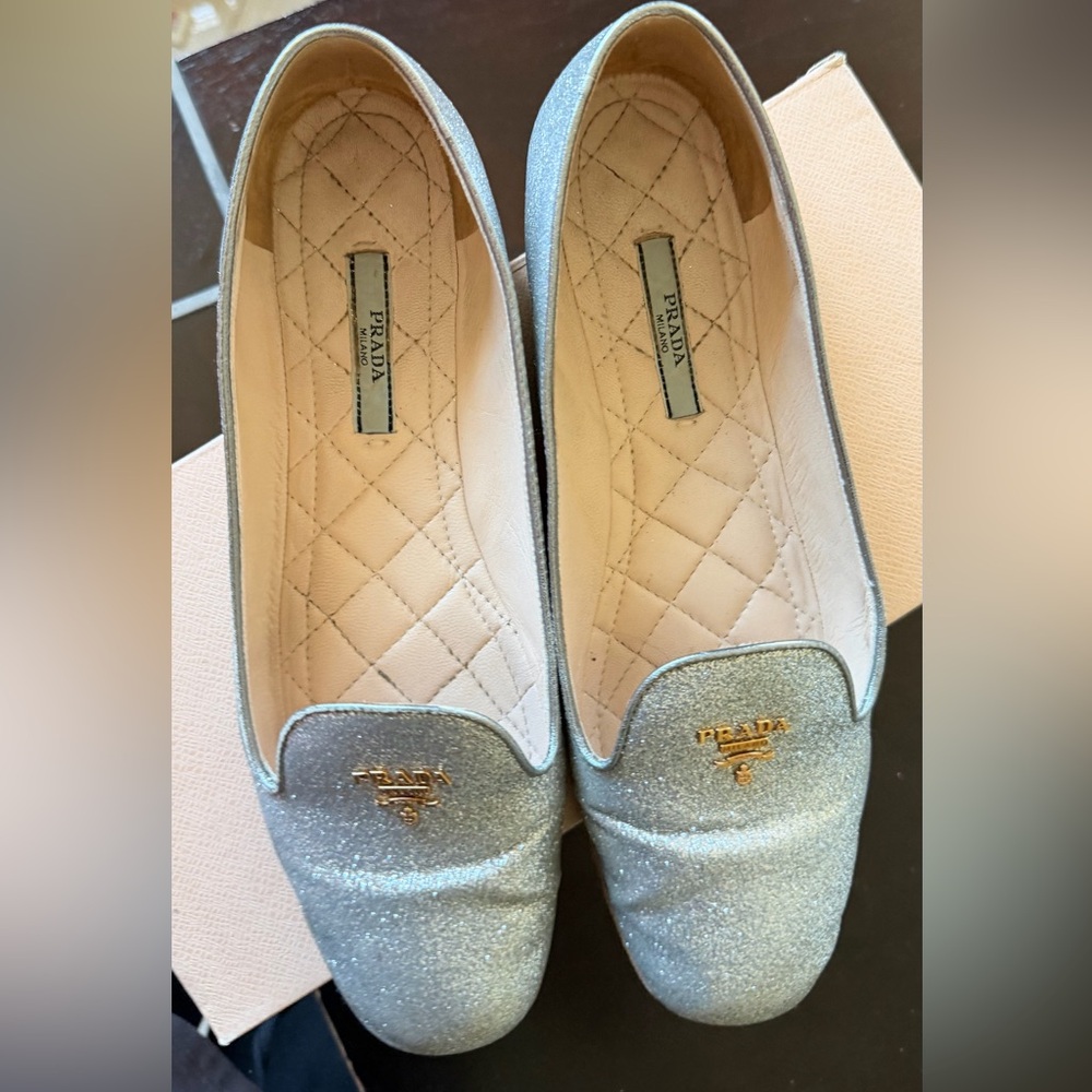 Prada Glitter Loafers 38 - Picture 2 of 5